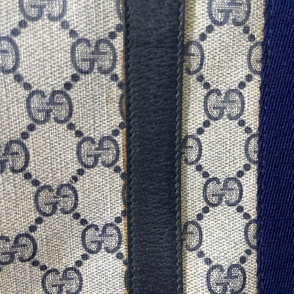 Authentic Gucci  Monogram Vintage Web Boston Navy Tote - Picture 3 of 15
